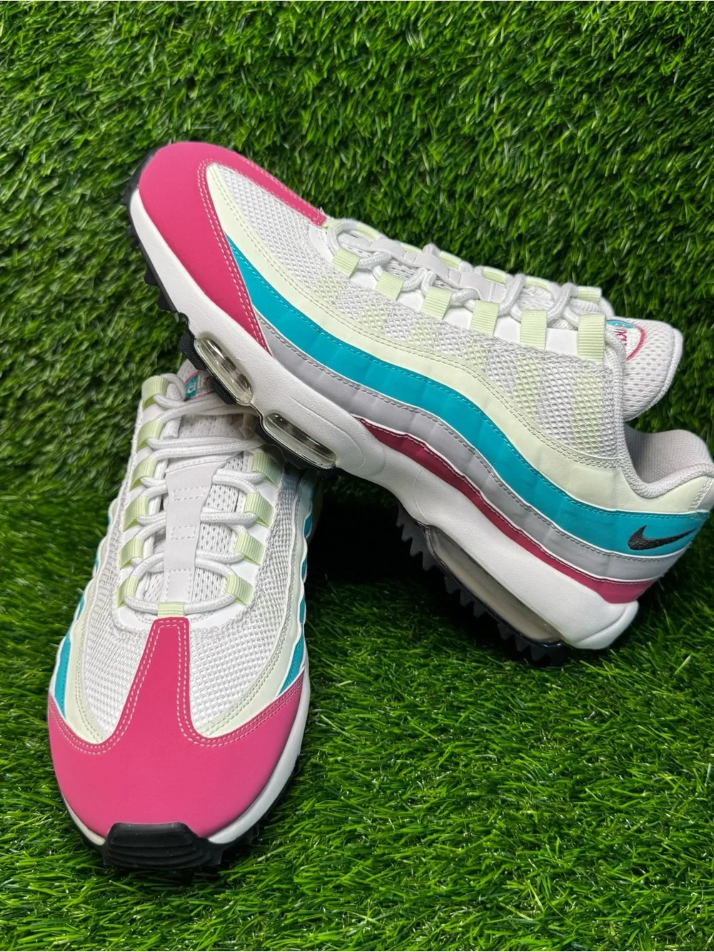 Size 11 - Mens Nike Air Max 95 G Peony Volt Tint Dusty Cactus Golf - HV4696-600